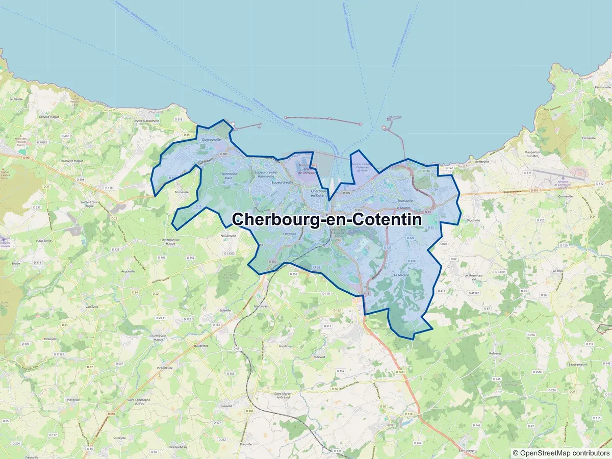 Carte de Cherbourg-en-Cotentin (Manche)