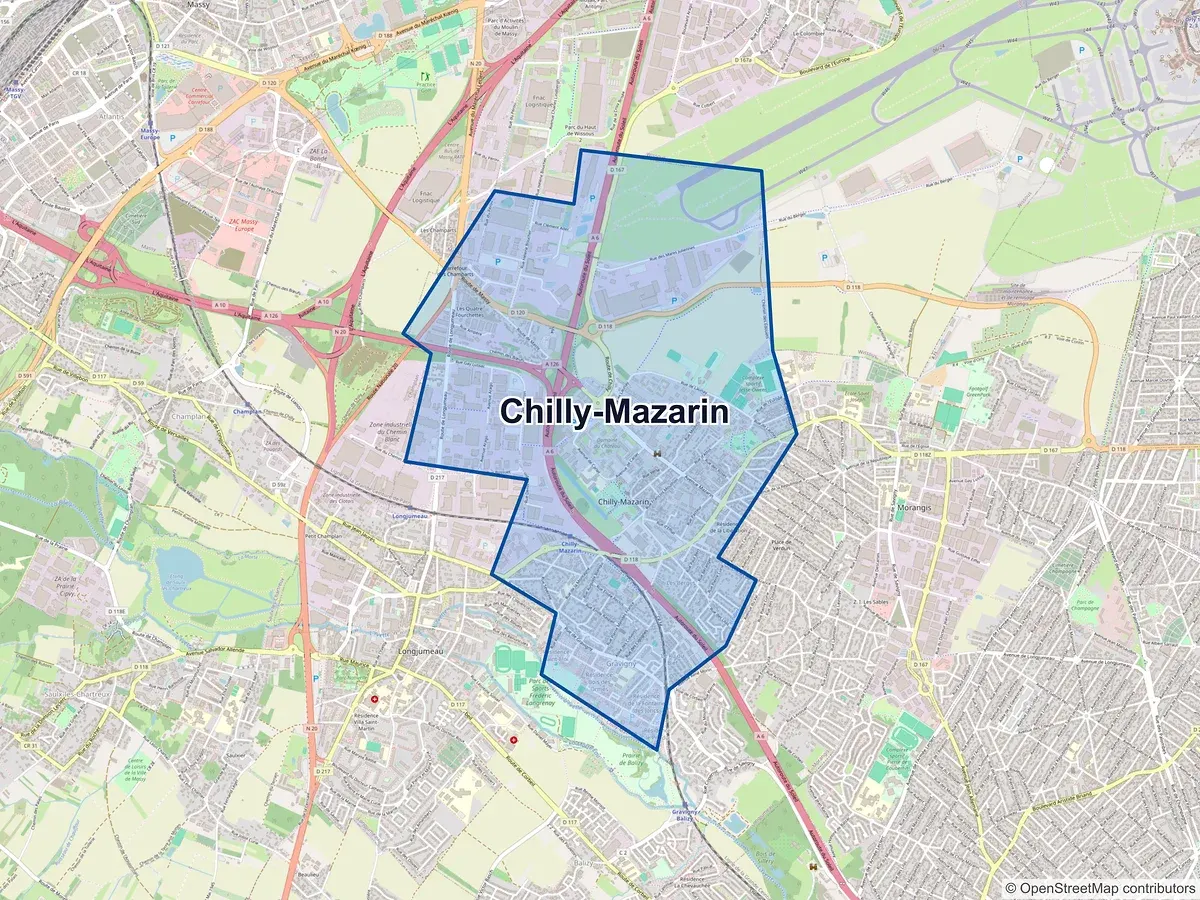Carte de Chilly-Mazarin (Essonne)