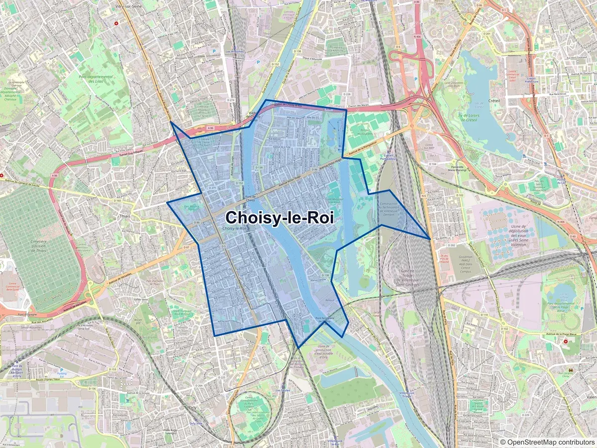 Carte de Choisy-le-Roi (Val-de-Marne)