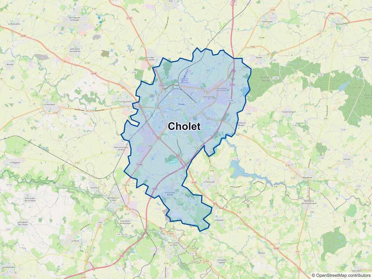 Carte de Cholet (Maine-et-Loire)