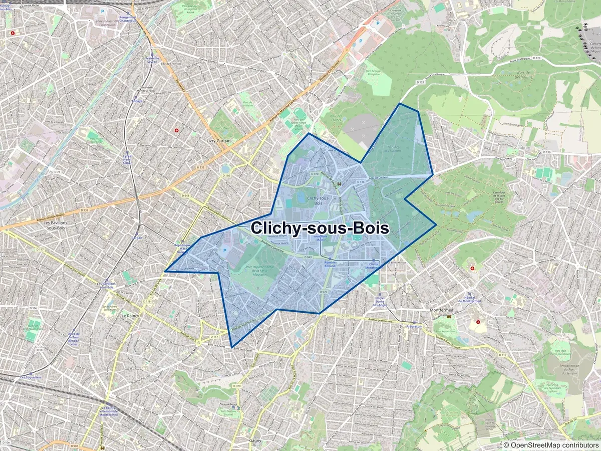 Carte de Clichy-sous-Bois (Seine-Saint-Denis)