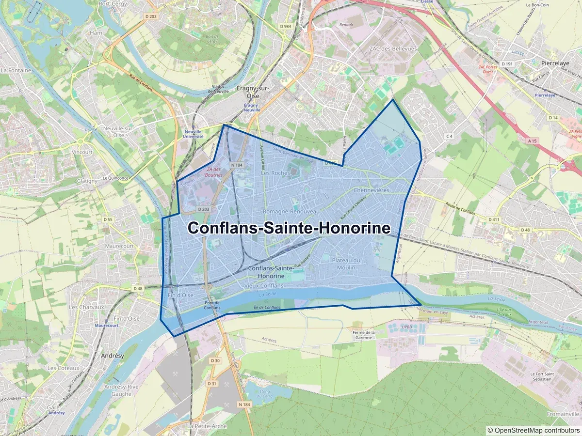 Carte de Conflans-Sainte-Honorine (Yvelines)