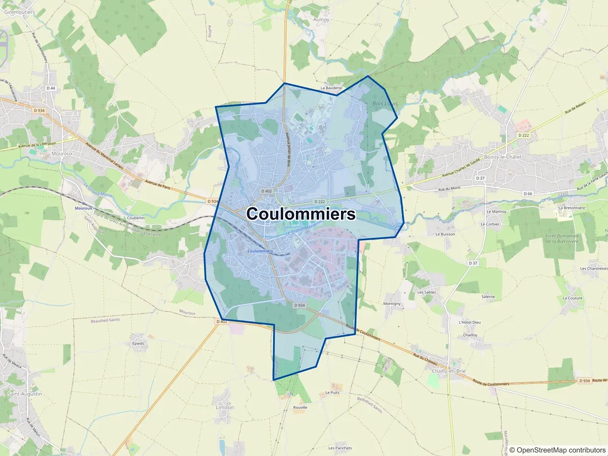 Carte de Coulommiers (Seine-et-Marne)