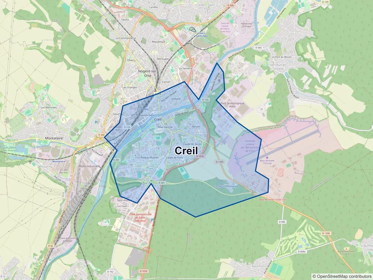 Carte de Creil (Oise)