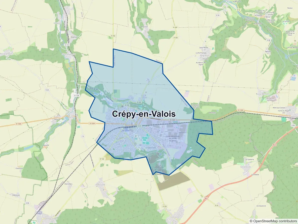 Carte de Crépy-en-Valois (Oise)