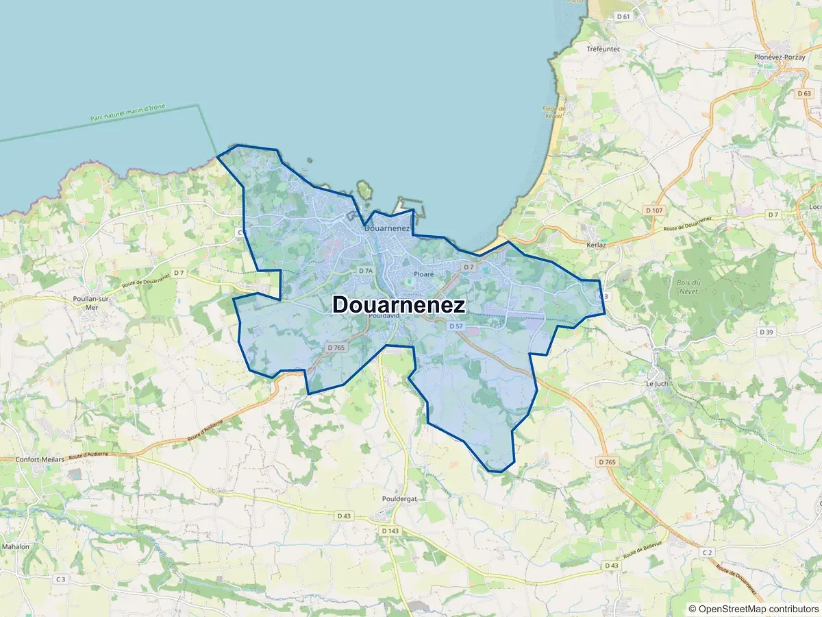 Carte de Douarnenez (Finistère)