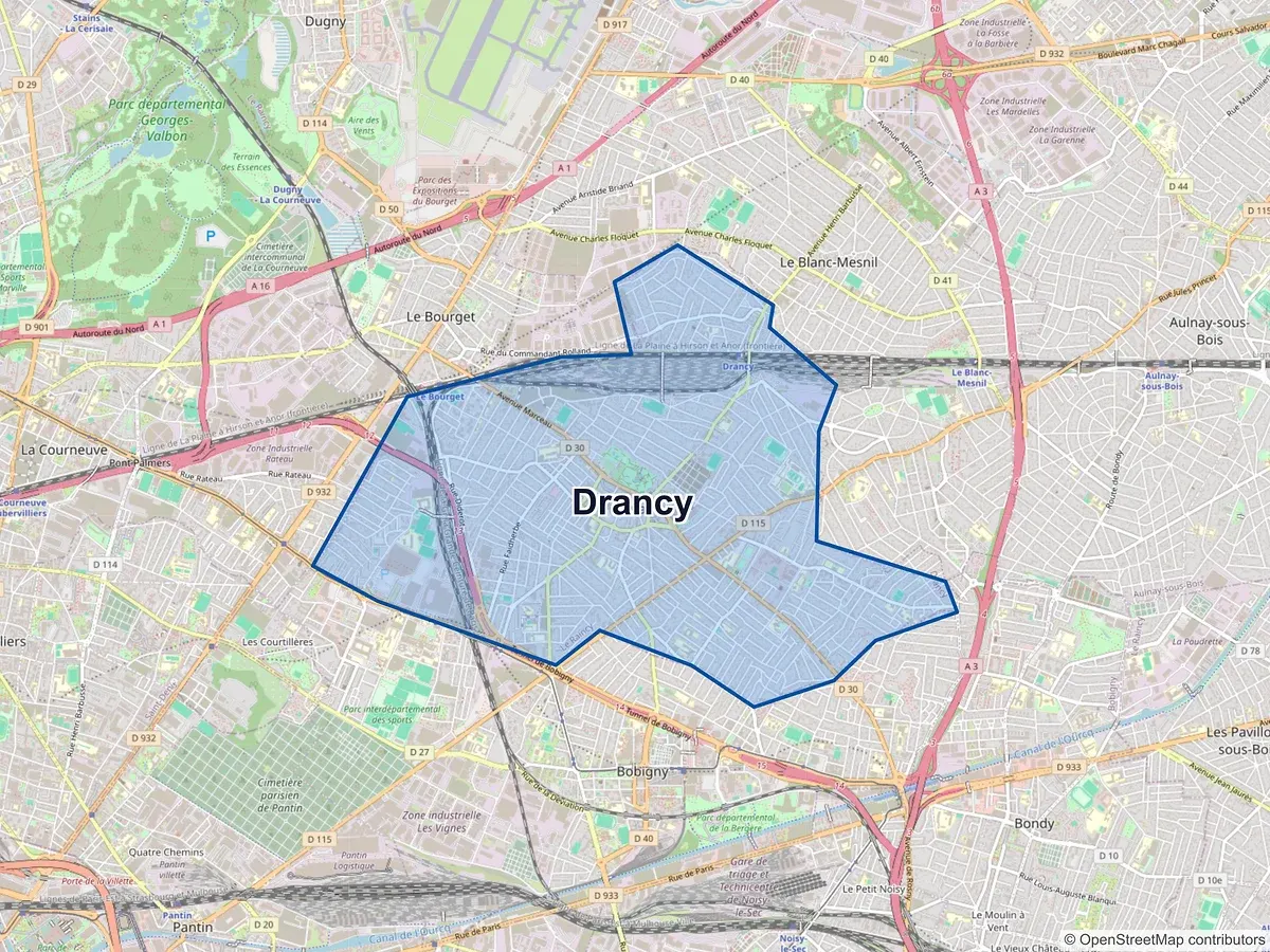 Carte de Drancy (Seine-Saint-Denis)