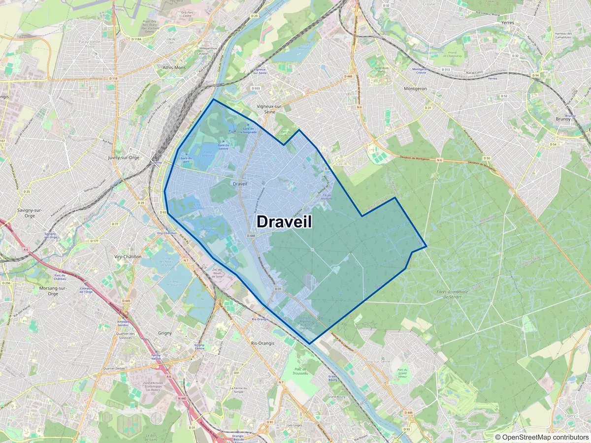Carte de Draveil (Essonne)