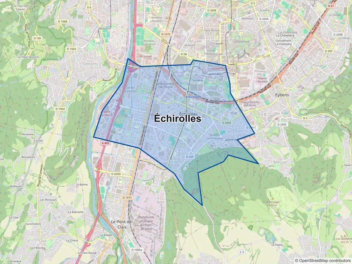 Carte de Échirolles (Isère)