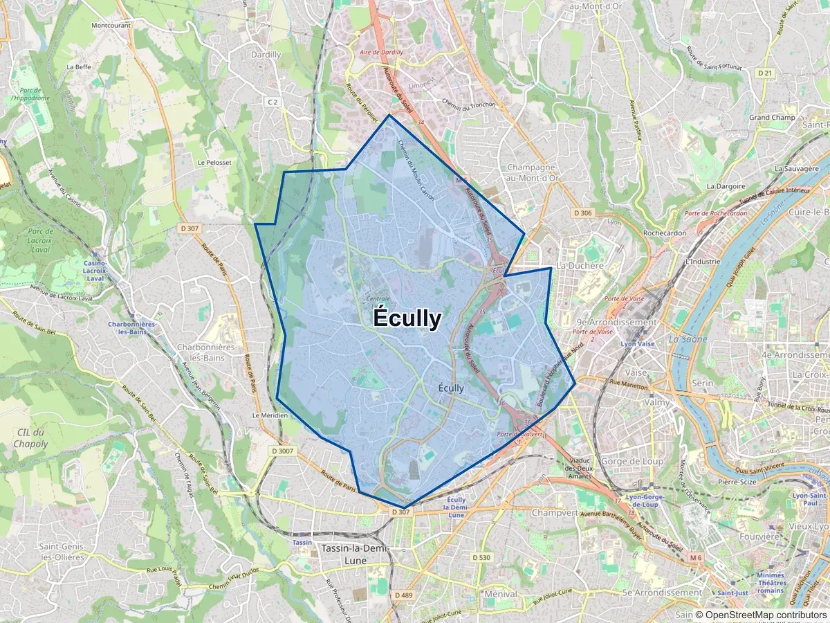 Carte de Écully (Rhône)