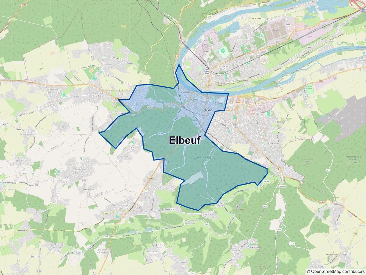 Carte de Elbeuf (Seine-Maritime)