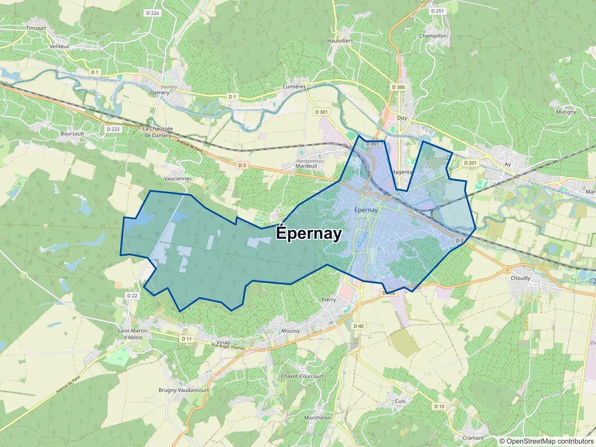 Carte de Épernay (Marne)