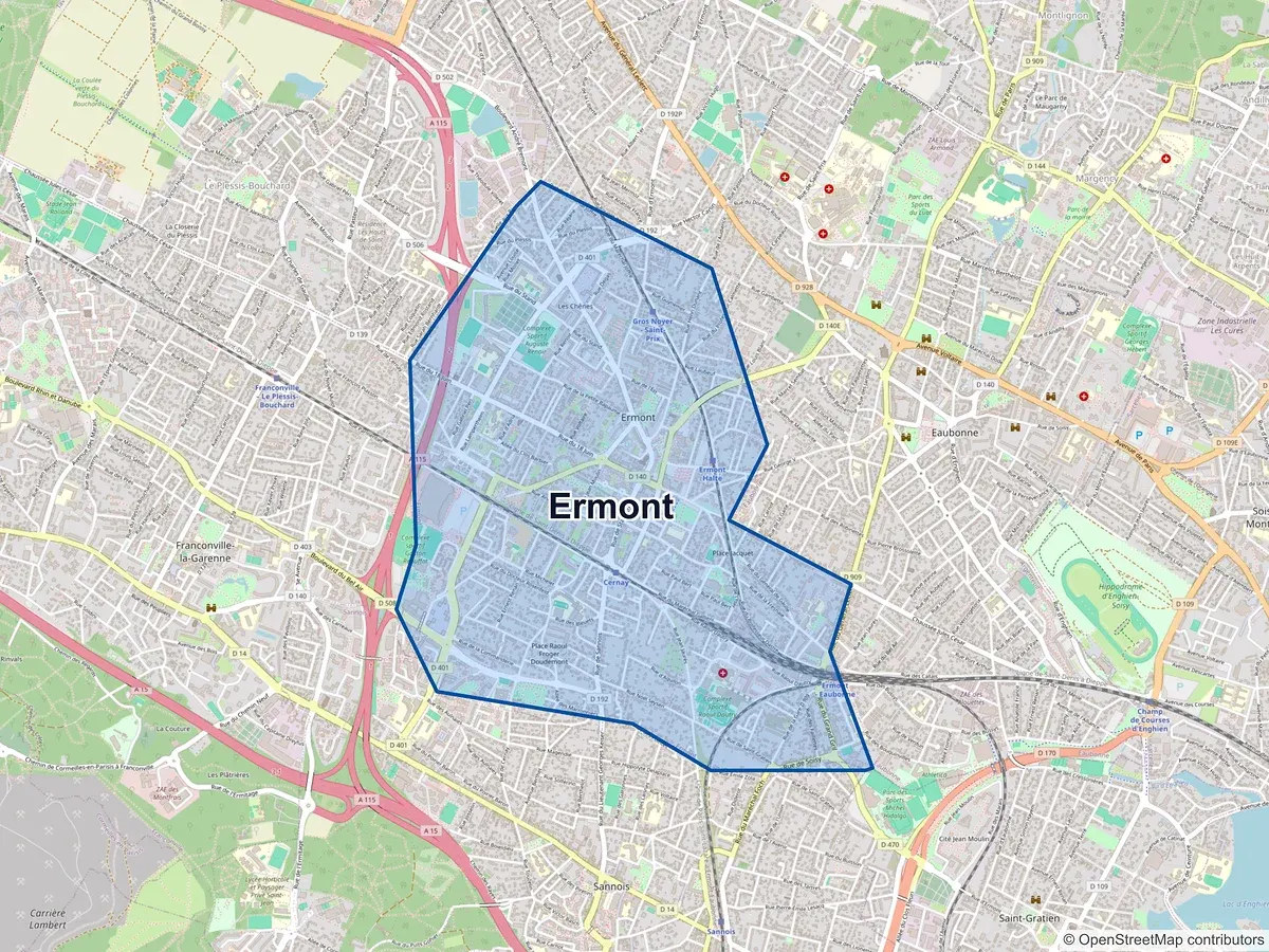 Carte de Ermont (Val-d'Oise)