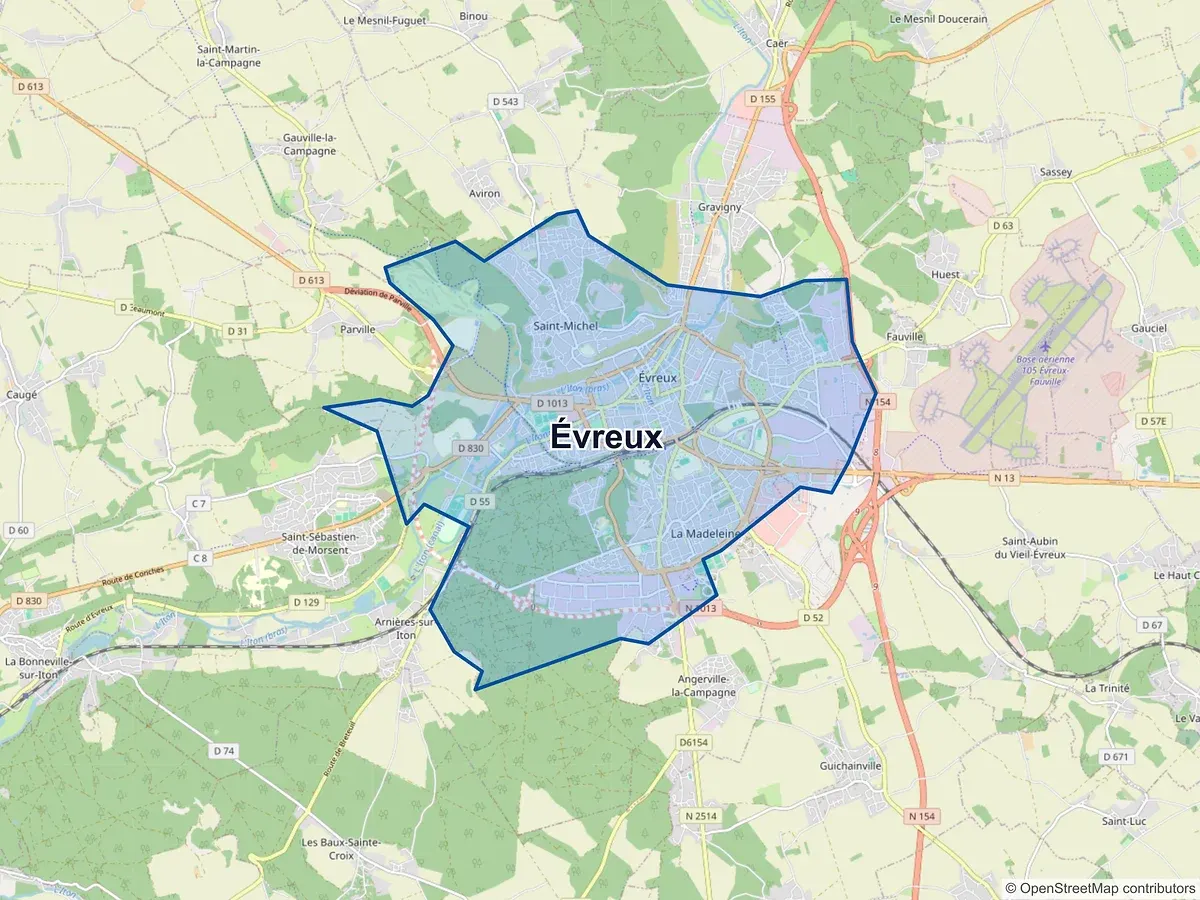 Carte de Évreux (Eure)