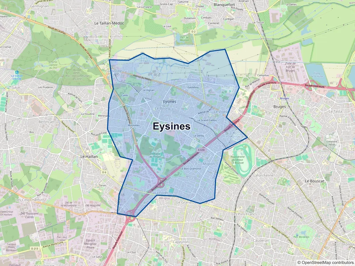 Carte de Eysines (Gironde)
