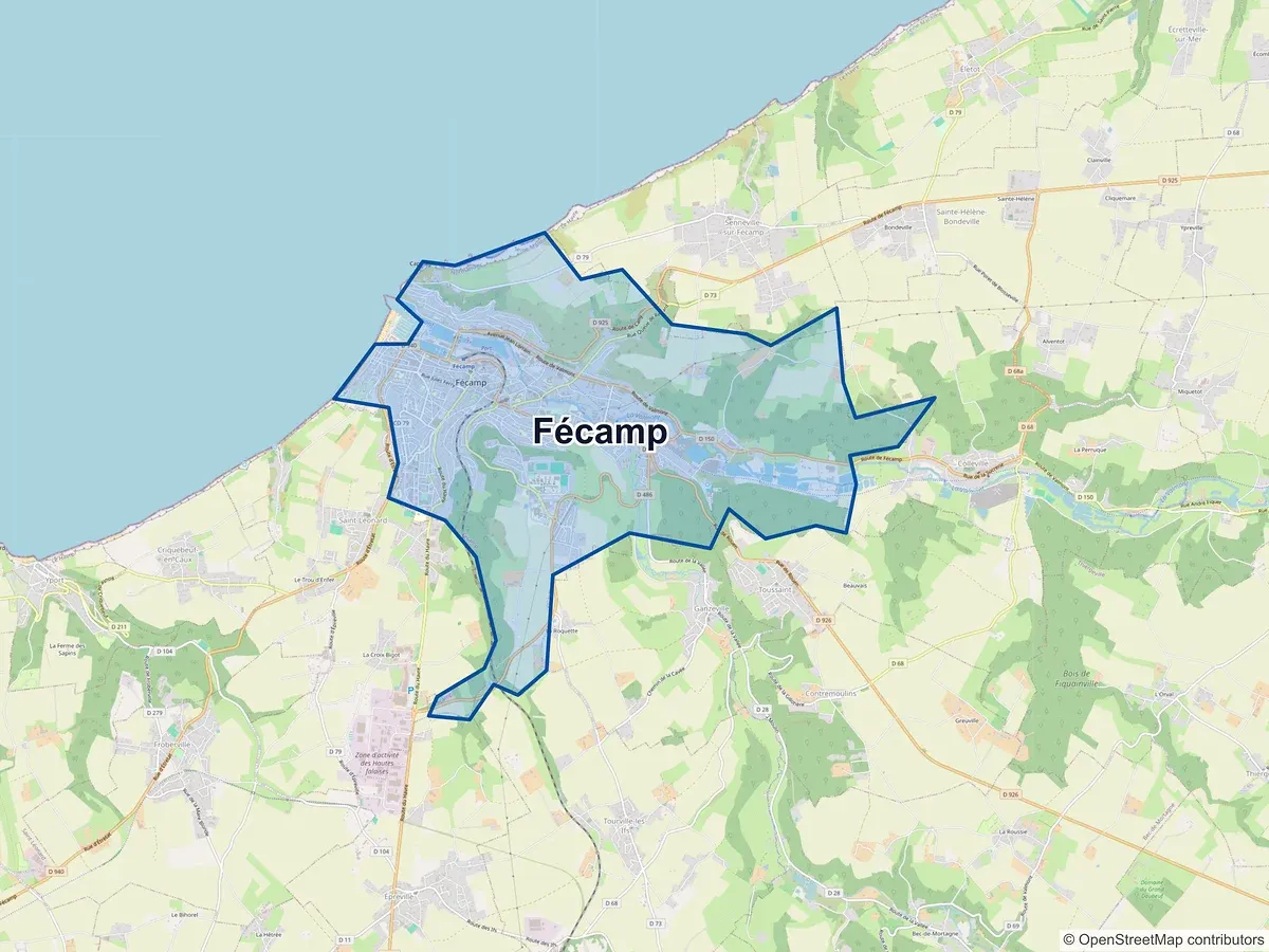 Carte de Fécamp (Seine-Maritime)