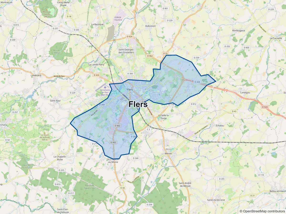 Carte de Flers (Orne)