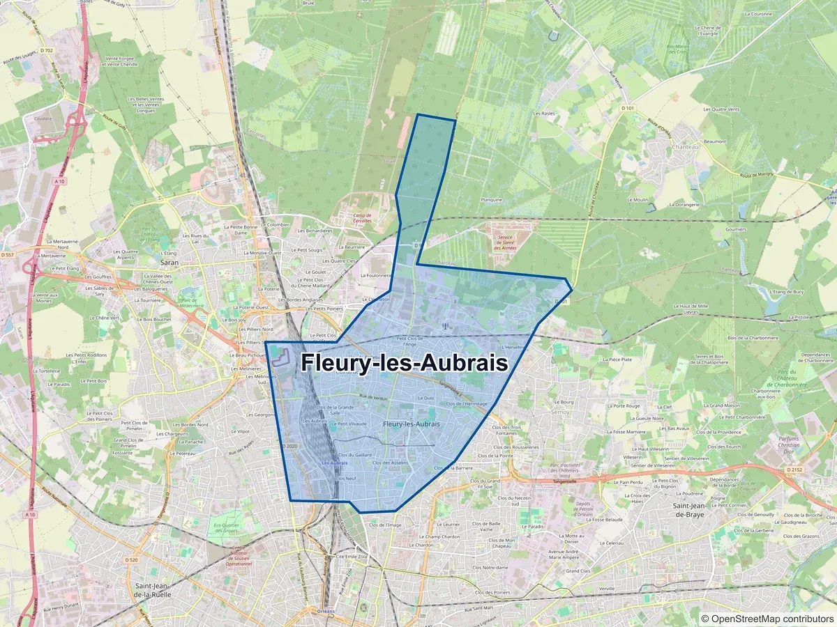 Carte de Fleury-les-Aubrais (Loiret)