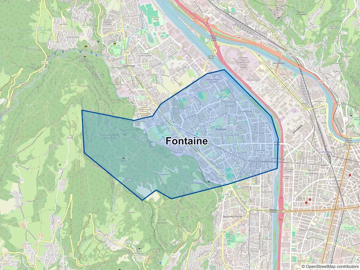Carte de Fontaine (Isère)