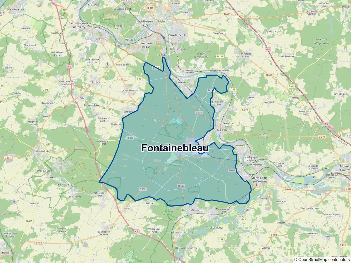 Carte de Fontainebleau (Seine-et-Marne)