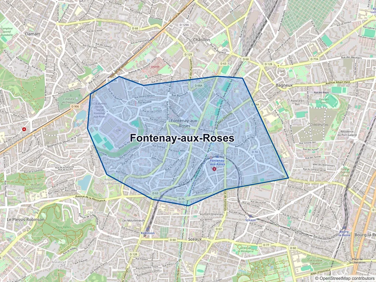 Carte de Fontenay-aux-Roses (Hauts-de-Seine)