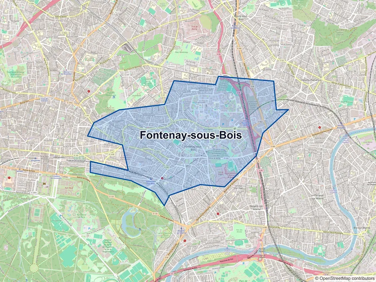 Carte de Fontenay-sous-Bois (Val-de-Marne)