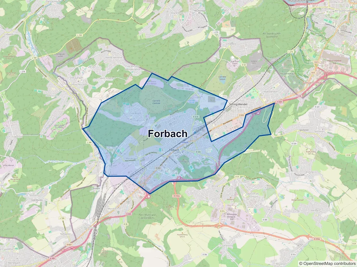 Carte de Forbach (Moselle)