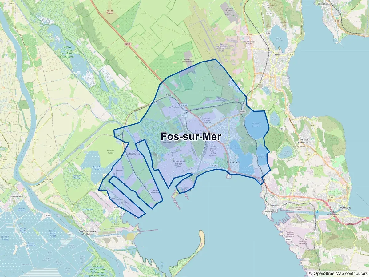 Carte de Fos-sur-Mer (Bouches-du-Rhône)