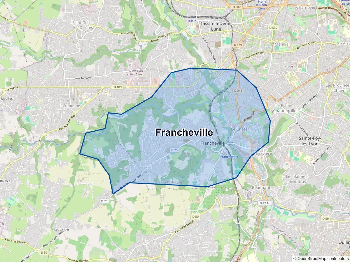 Carte de Francheville (Rhône)