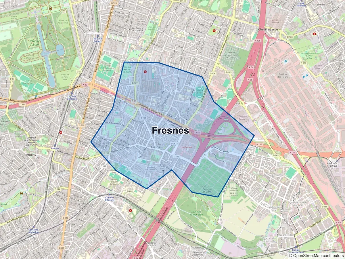 Carte de Fresnes (Val-de-Marne)
