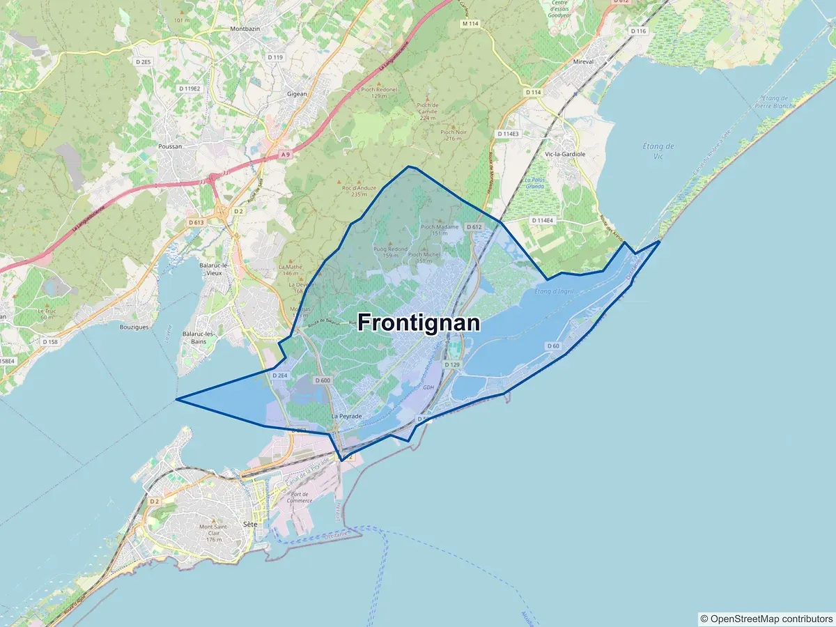 Carte de Frontignan (Hérault)