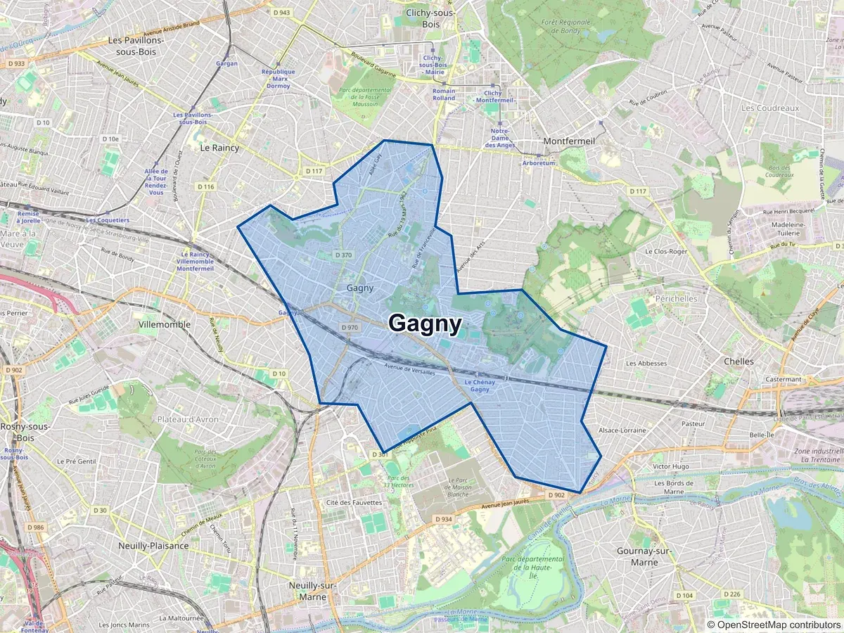 Carte de Gagny (Seine-Saint-Denis)