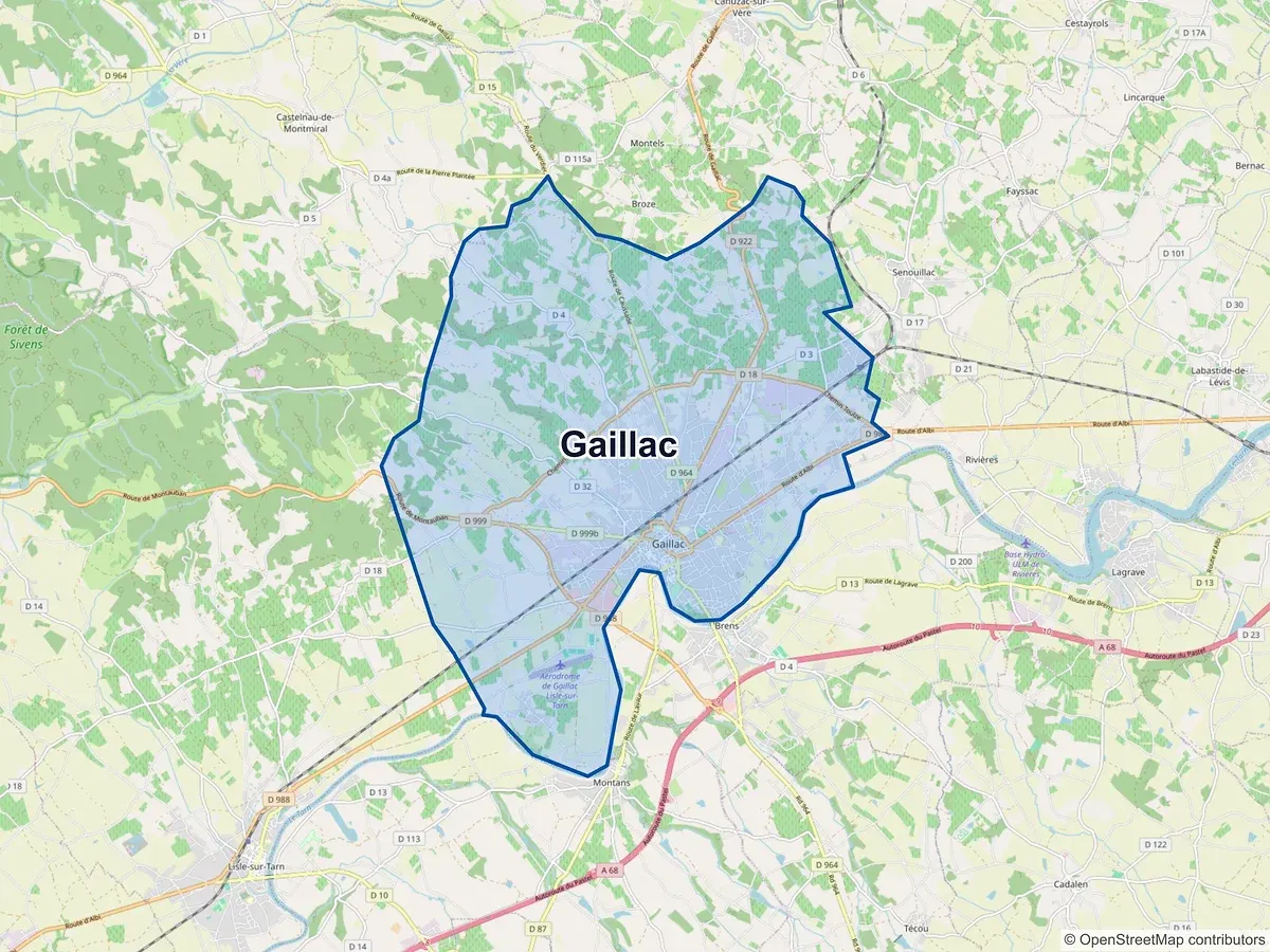 Carte de Gaillac (Tarn)