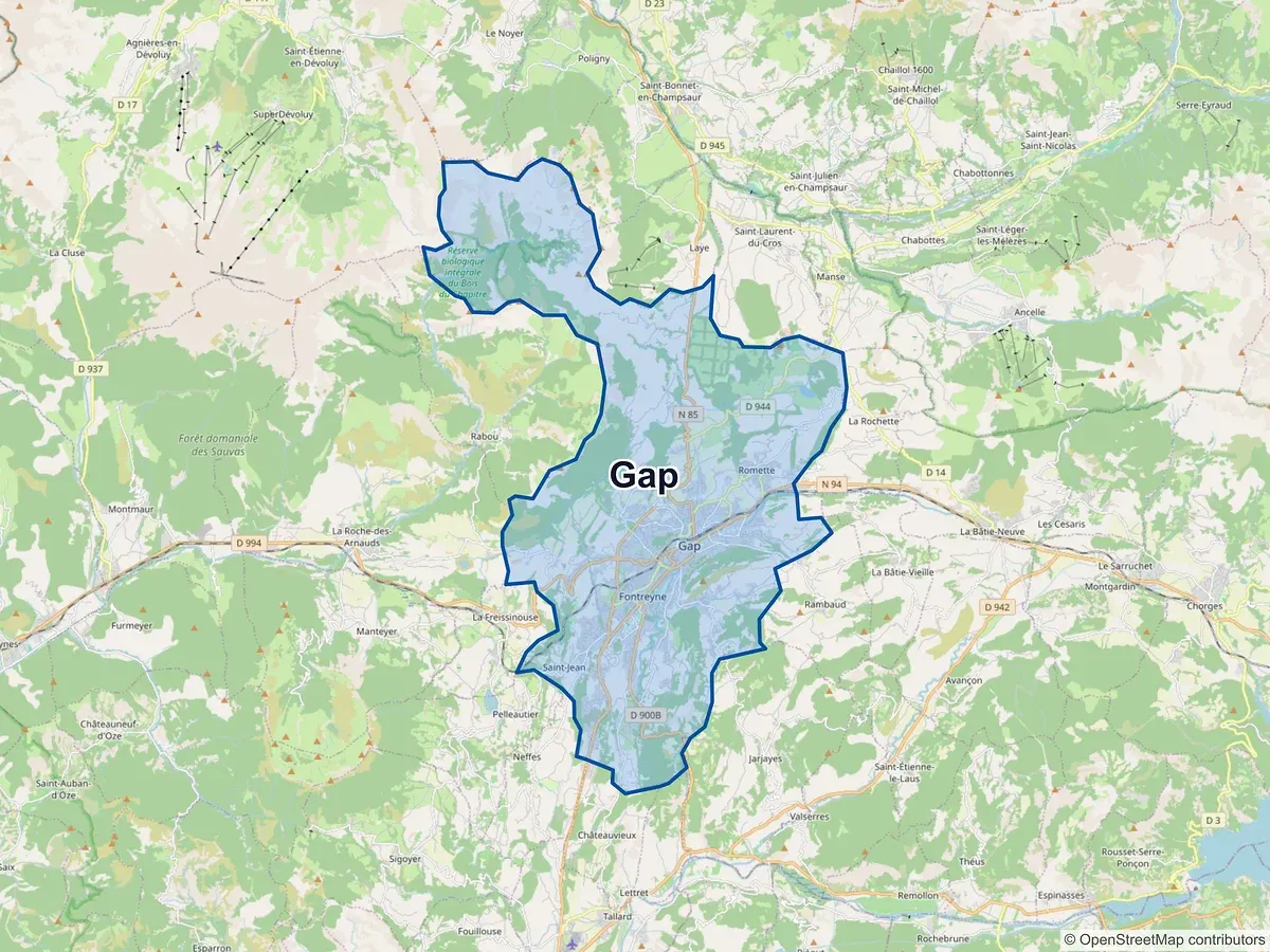 Carte de Gap (Hautes-Alpes)