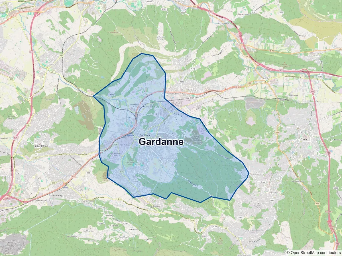 Carte de Gardanne (Bouches-du-Rhône)