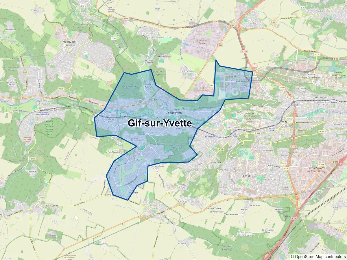Carte de Gif-sur-Yvette (Essonne)