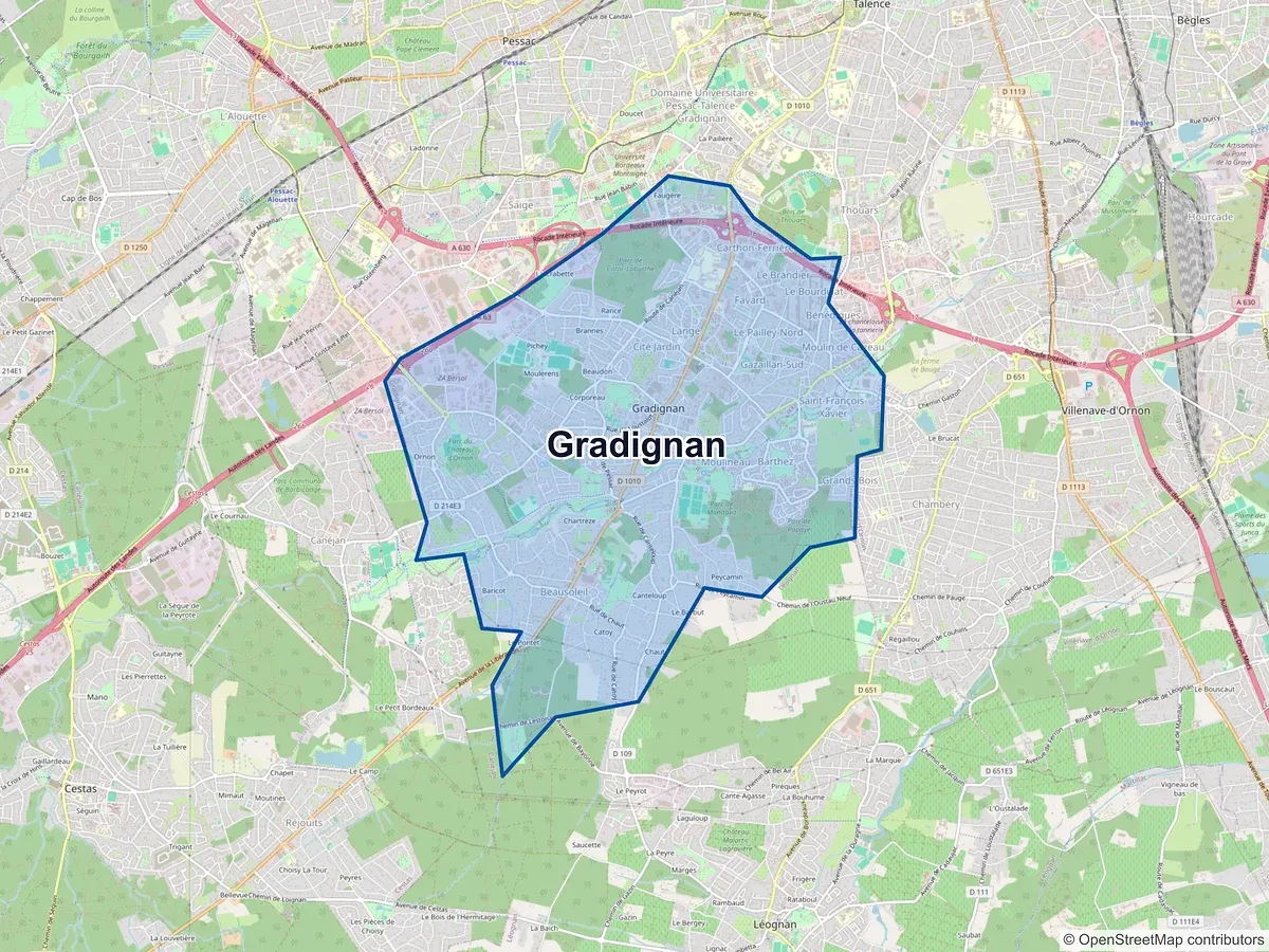 Carte de Gradignan (Gironde)