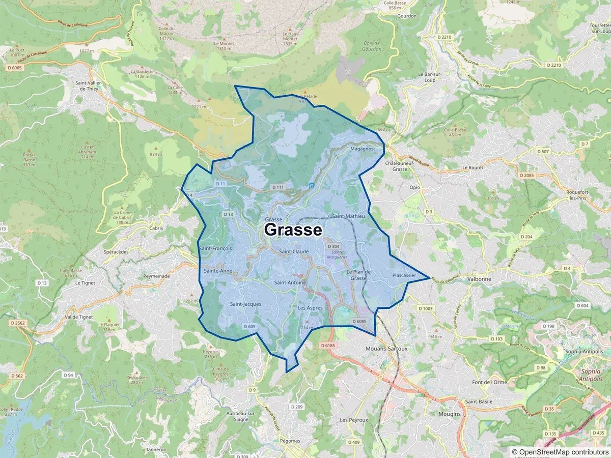 Carte de Grasse (Alpes-Maritimes)