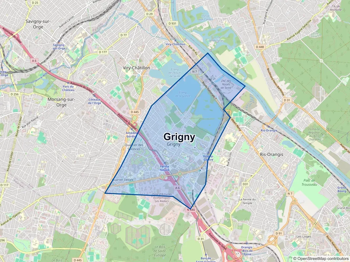 Carte de Grigny (Essonne)