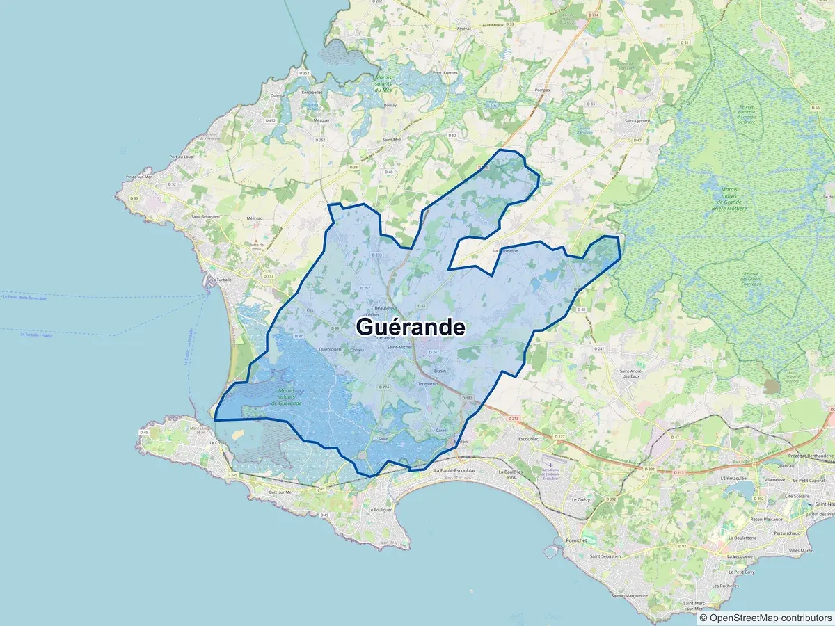 Carte de Guérande (Loire-Atlantique)