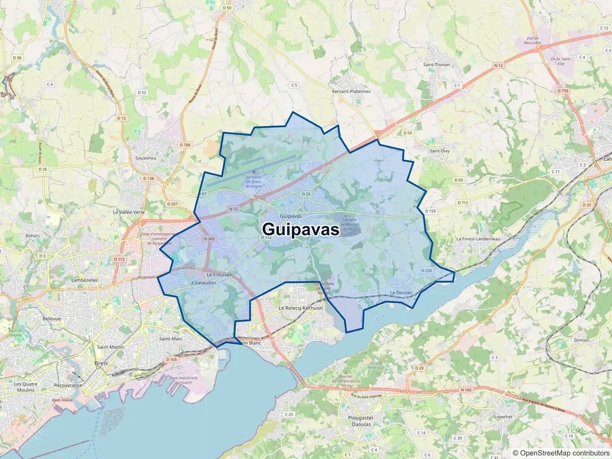 Carte de Guipavas (Finistère)