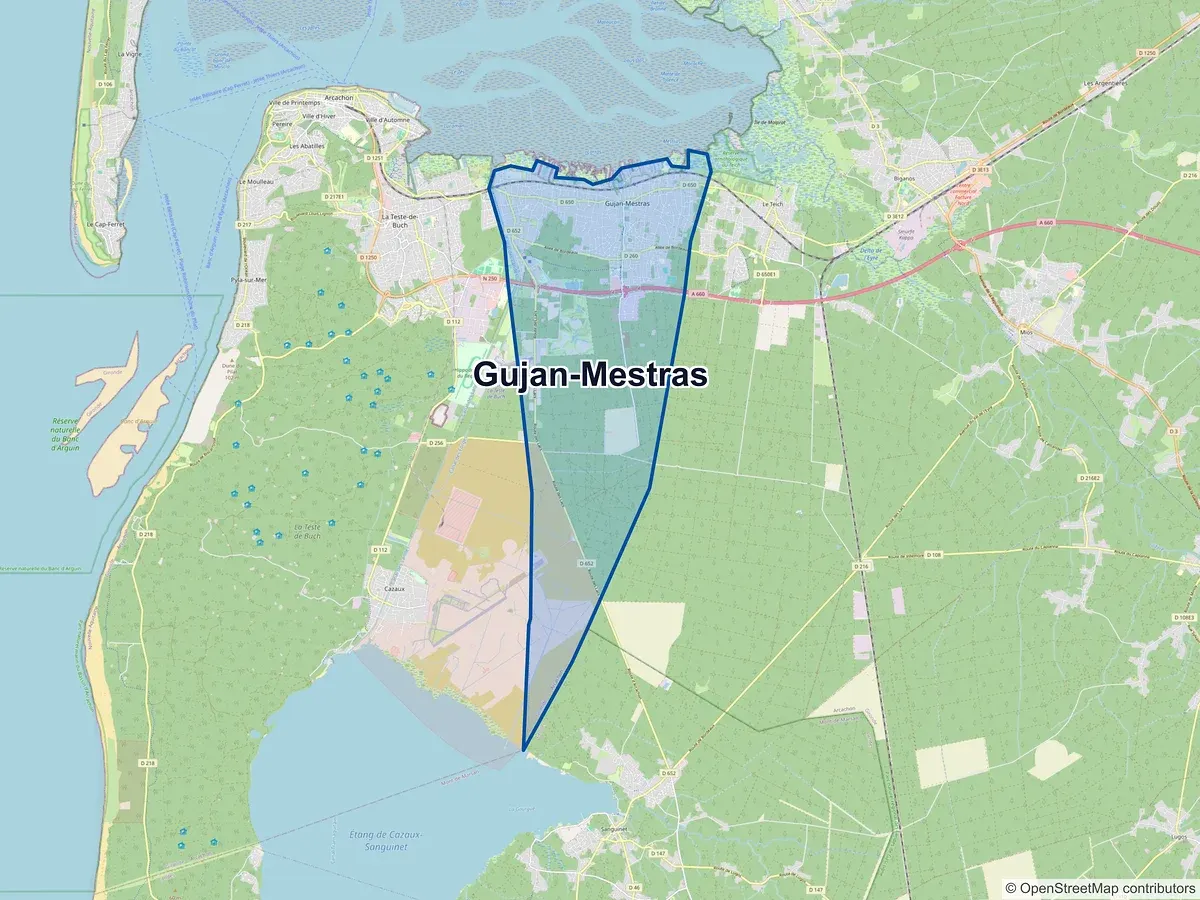 Carte de Gujan-Mestras (Gironde)