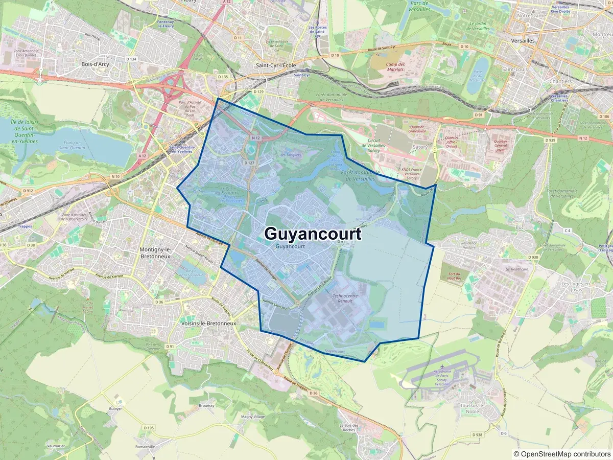 Carte de Guyancourt (Yvelines)