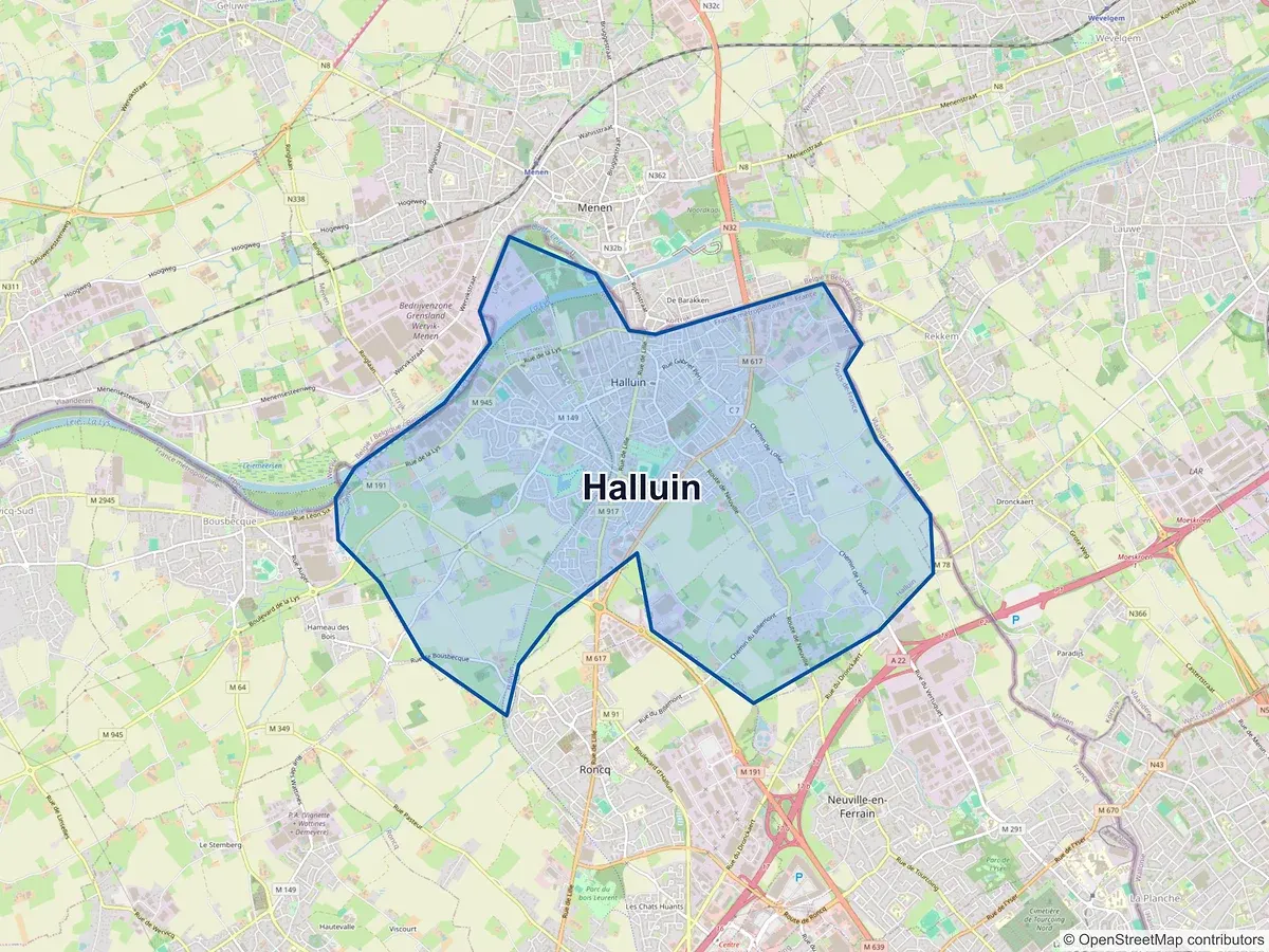 Carte de Halluin (Nord)