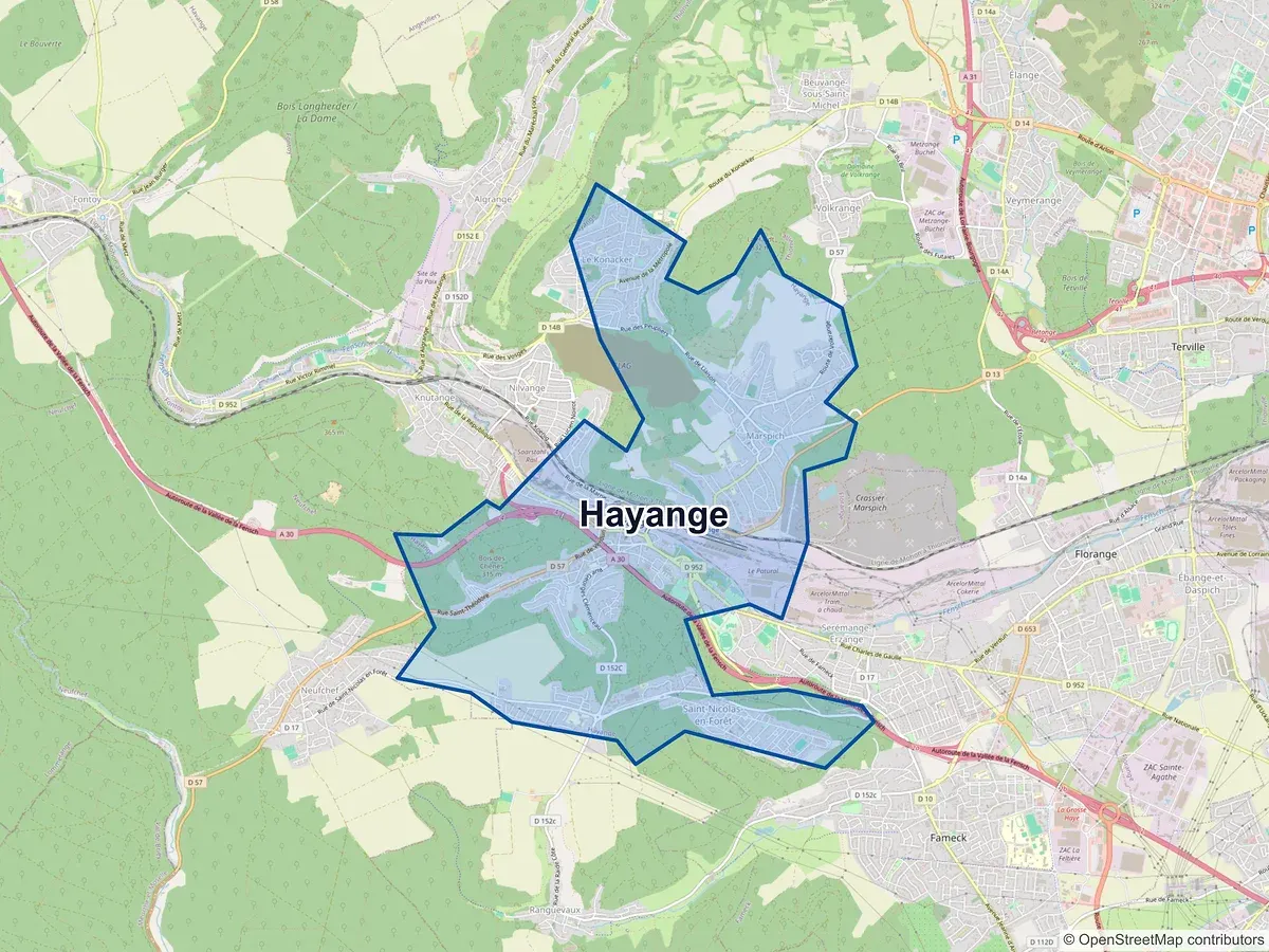 Carte de Hayange (Moselle)