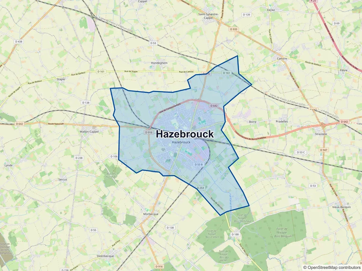 Carte de Hazebrouck (Nord)