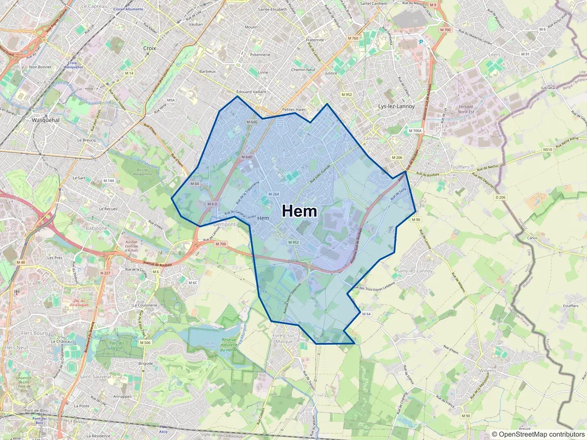 Carte de Hem (Nord)