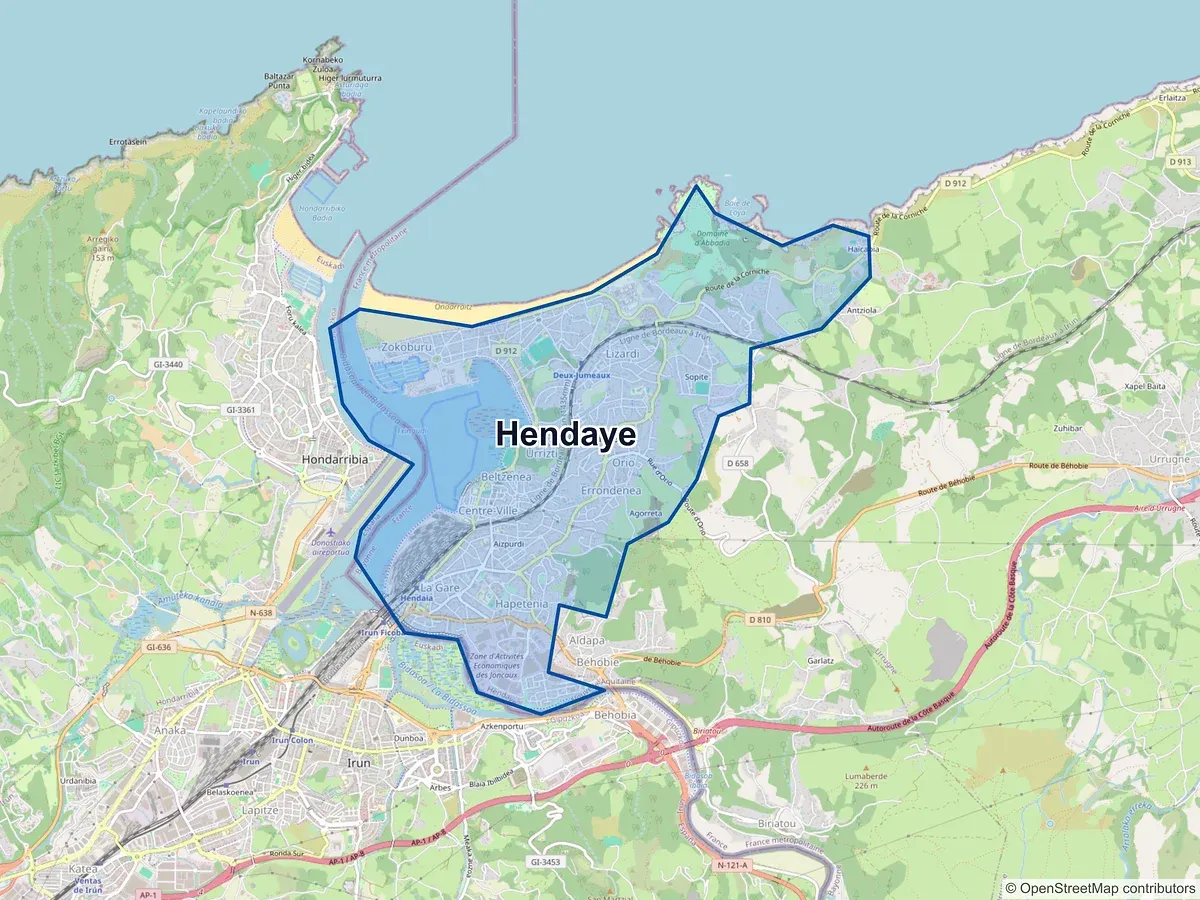 Carte de Hendaye (Pyrénées-Atlantiques)