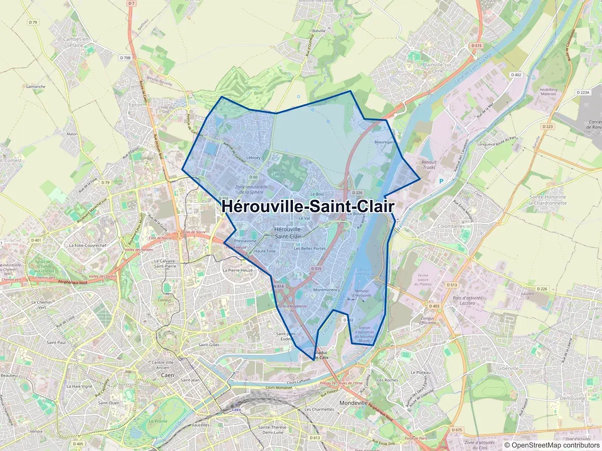 Carte de Hérouville-Saint-Clair (Calvados)
