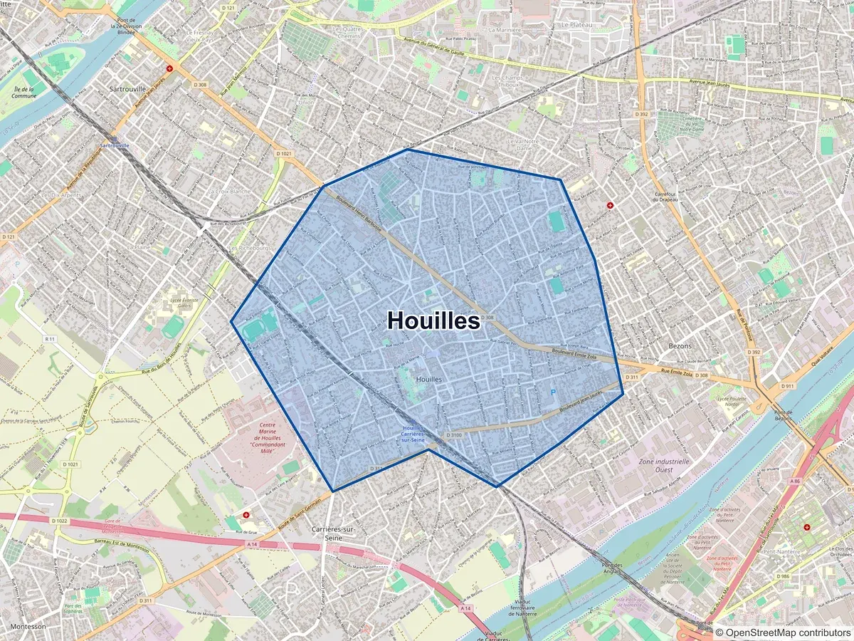 Carte de Houilles (Yvelines)